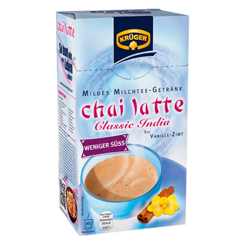 Krüger Chai Latte Classic India weniger süß 140g, 10 Beutel